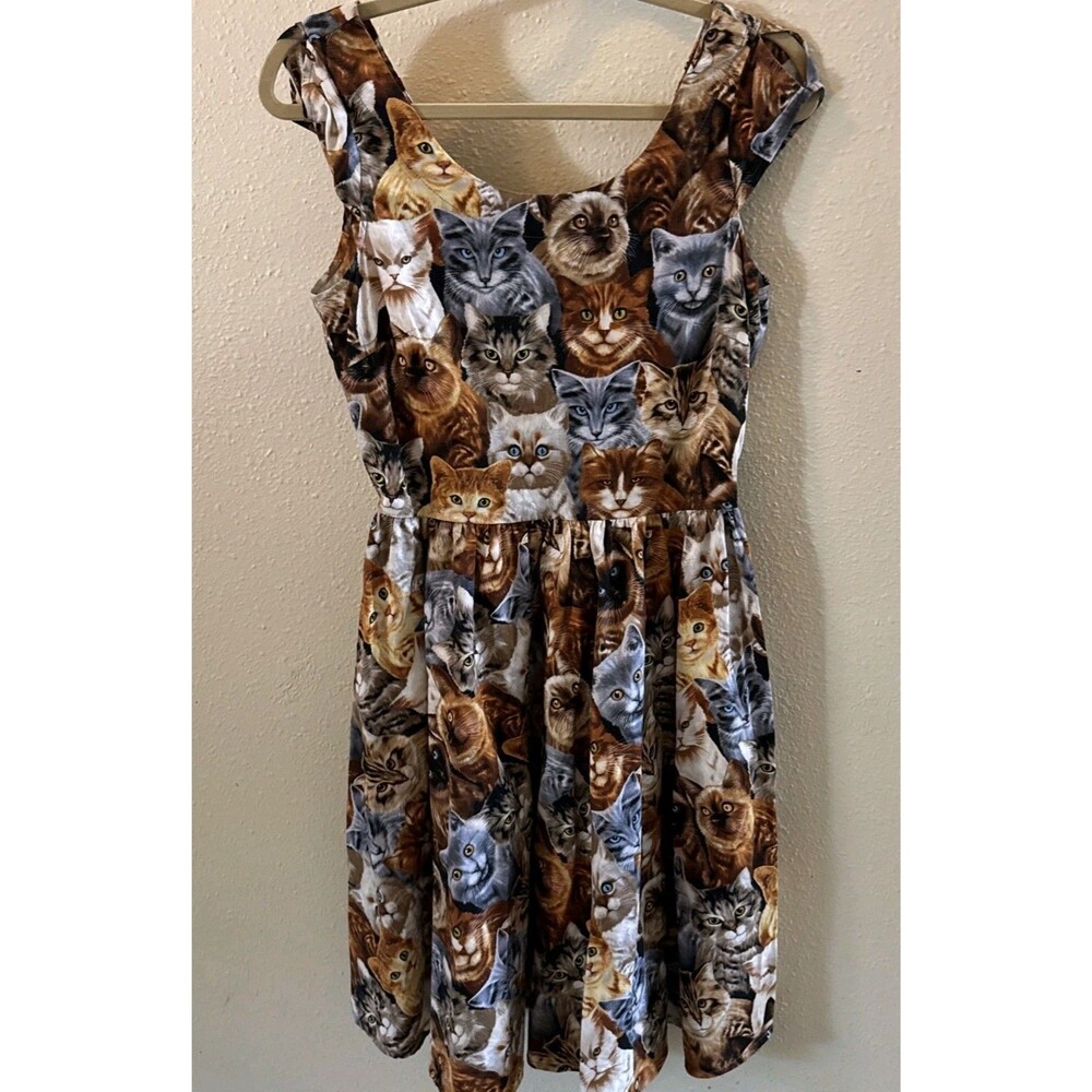 Modcloth Retrolicious Cats Print Retro Swing Dress Size Medium